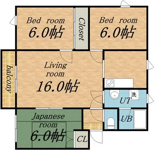 ライラックC【2階】の間取り