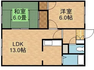 サンローゼ北野D【205号室】の間取り