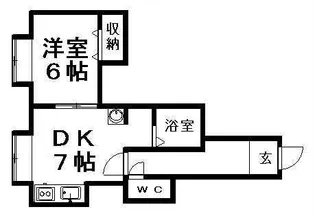 1DKの間取り画像