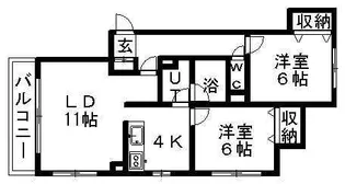 ヒルズK【1階】の間取り