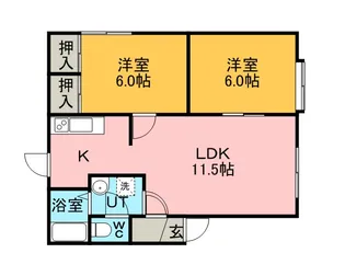 ルナシティー月寒【1階】の間取り
