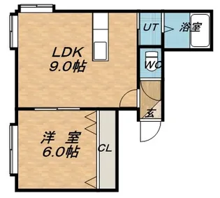 フレスノパーク月寒【104号室】の間取り