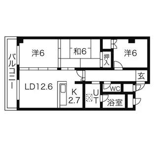 トニカ・ラ・メラ月寒東【501号室】の間取り