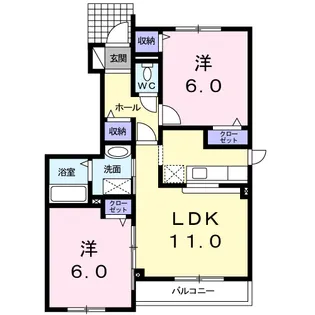 ローズヒップ壱番館【1階】の間取り