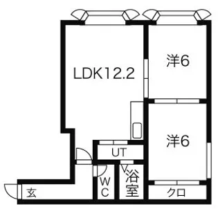 アバカスヴィラ月寒【3階】の間取り