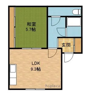 二条コーポ【1号室】の間取り