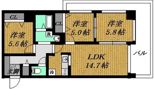 ラフォーレパークヒル【2階】の間取り