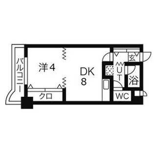 1DKの間取り画像