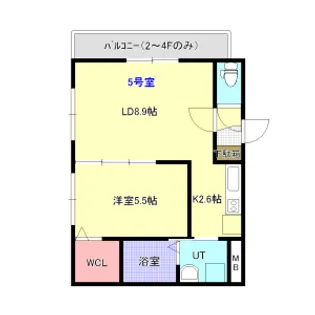 A BOND学園前B棟【2階】の間取り