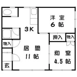 留佳マンション A【3号室】の間取り