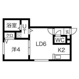 グランセ月寒【201号室】の間取り