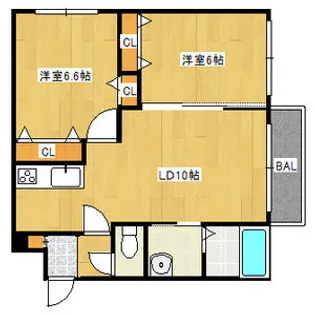 A BOND月寒東 B棟【2階】の間取り