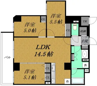 プランドール福住【5階】の間取り