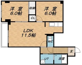 マリンヒルズ月寒【8階】の間取り