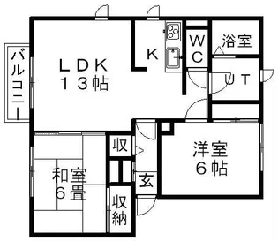 オークヒルコートA【0102号室】の間取り