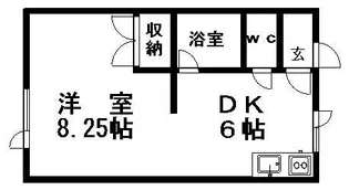 コムレド美しが丘【0002号室】の間取り