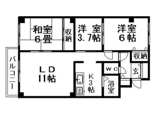 ルミナス7・3【203号室】の間取り