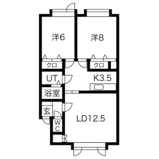 マンション川筋C【203号室】の間取り