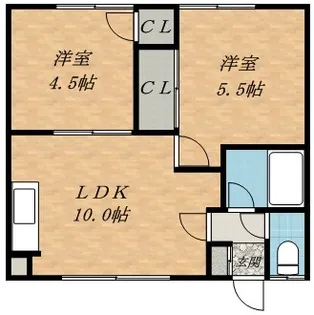 八十嶋マンション【202号室】の間取り