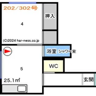 ハッピーハイツ【302号室】の間取り