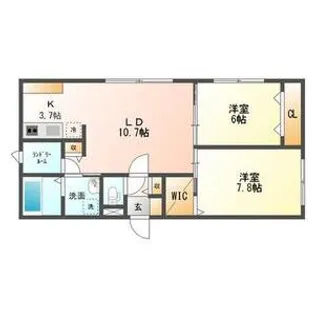 CHOU CHOU EAST26(シュシュイーストニーロク)【1階】の間取り