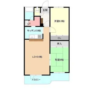 グランコート上野幌【1階】の間取り