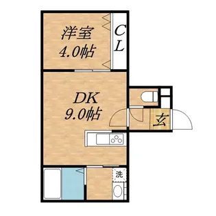 1DKの間取り画像