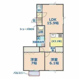 SーSTAGE【101号室】の間取り