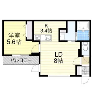 GIRAFFE KIKUSUI PREMIER (ジラフ菊水プレ【3階】の間取り