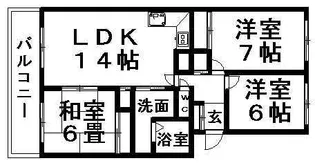 ロウタス三井【0401号室】の間取り