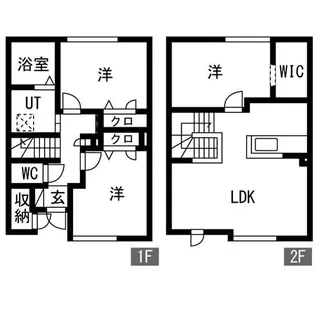 北海道札幌市清田区平岡八条3丁目【テラスハウス】の間取り