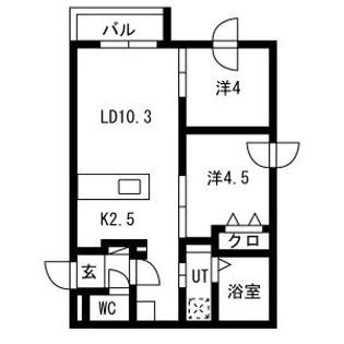 カームヒルズ西岡【4階】の間取り