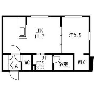 1LDKの間取り画像