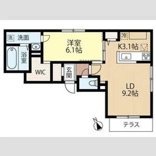 ブリーゼ中の島【1階】の間取り