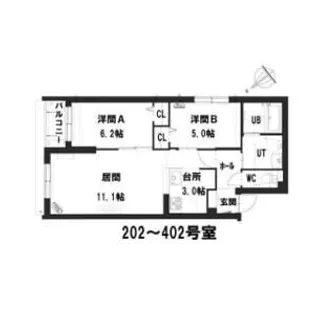 グランメール平和通公園【4階】の間取り