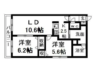 ワンダーコート清田【402号室】の間取り