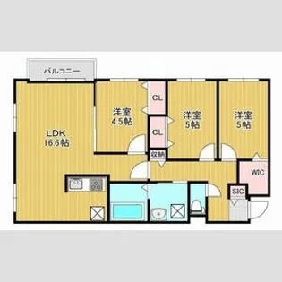 ザ・レジデンス南平岸【3階】の間取り