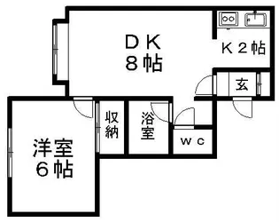 フラット平岡【103号室】の間取り