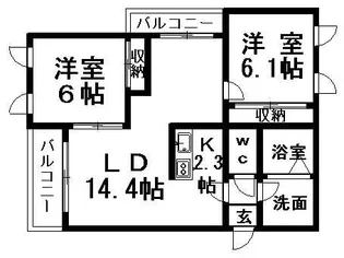 スターリィ・リバー【2階】の間取り
