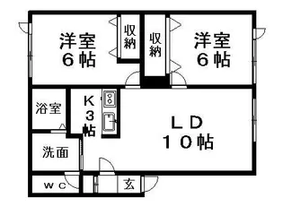 ルーベデンス平岡【202号室】の間取り