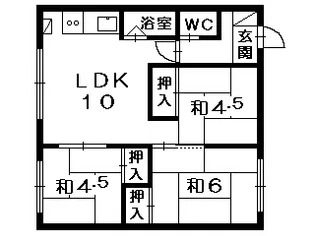 北信ハイツA【205号室】の間取り