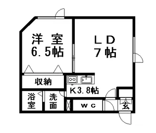 1LDKの間取り画像
