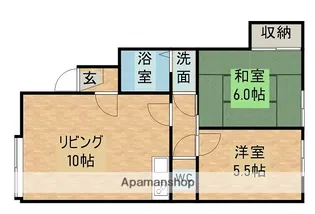 パレスハイブリッジ【202.号室】の間取り