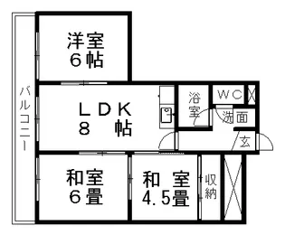 第1山本ハイツ【602号室】の間取り