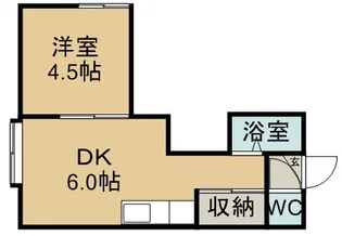 1DKの間取り画像