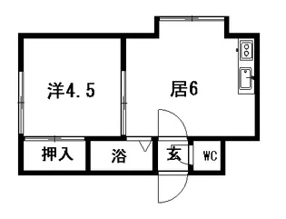 1DKの間取り画像