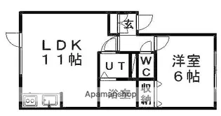 ライフエリア月寒【102号室】の間取り