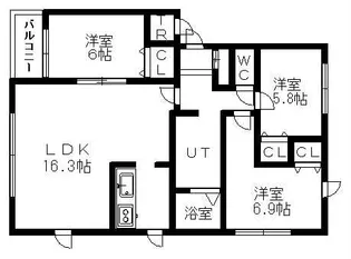 グランビレッジ公園通D【201号室】の間取り