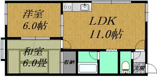 グランドパレス真栄【202号室】の間取り