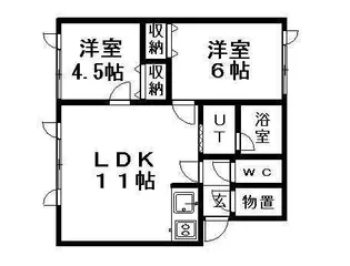 フラワーコーポⅡ【203号室】の間取り